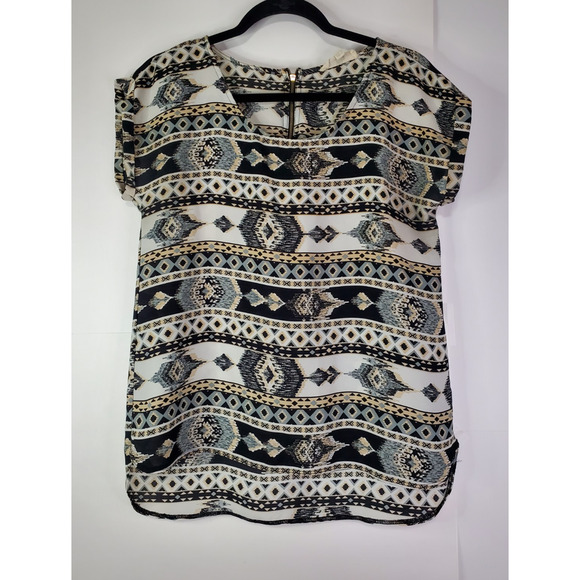 Hippie Rose Tunic Top size Medium Southwestern Print blouse - Picture 1 of 6